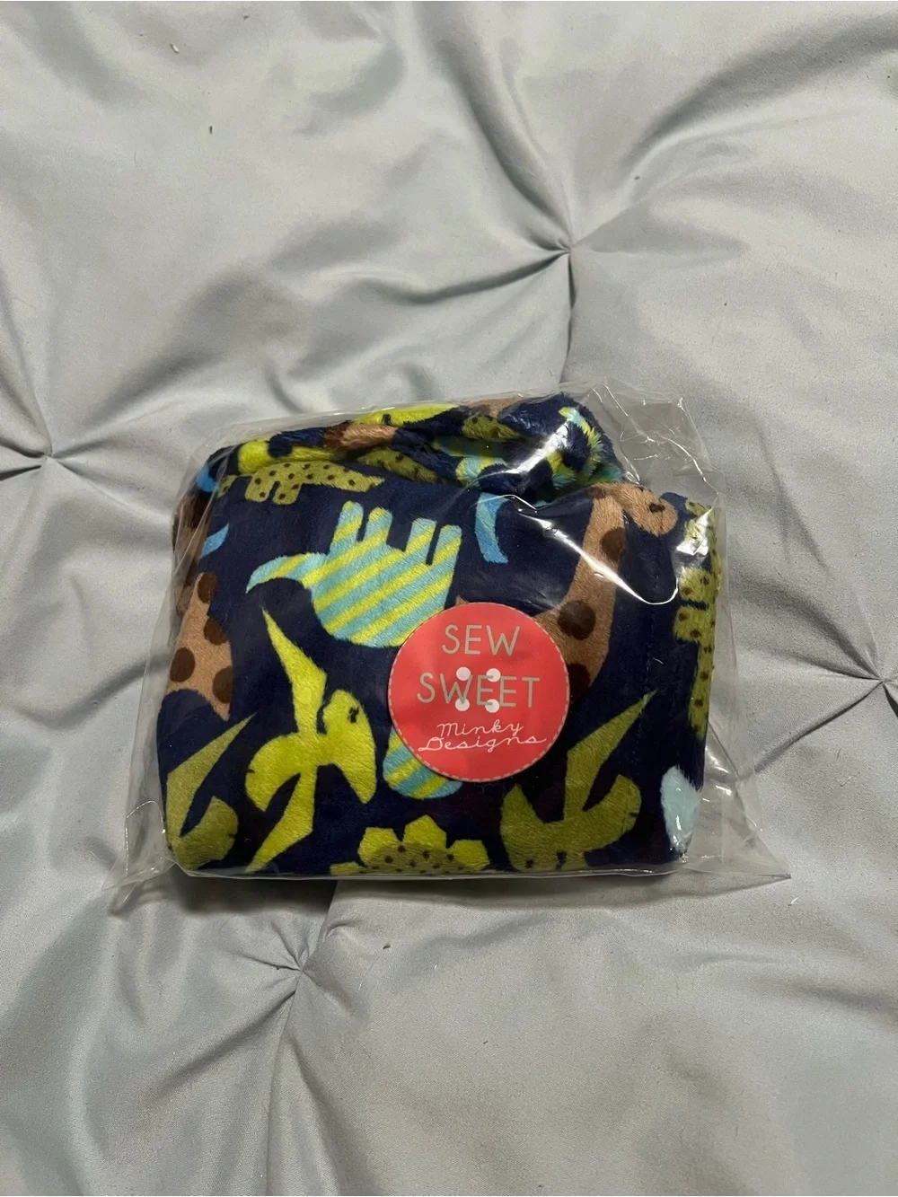 Kids Plush Drawstring Backpack - Navy Blue Dinosaur Print